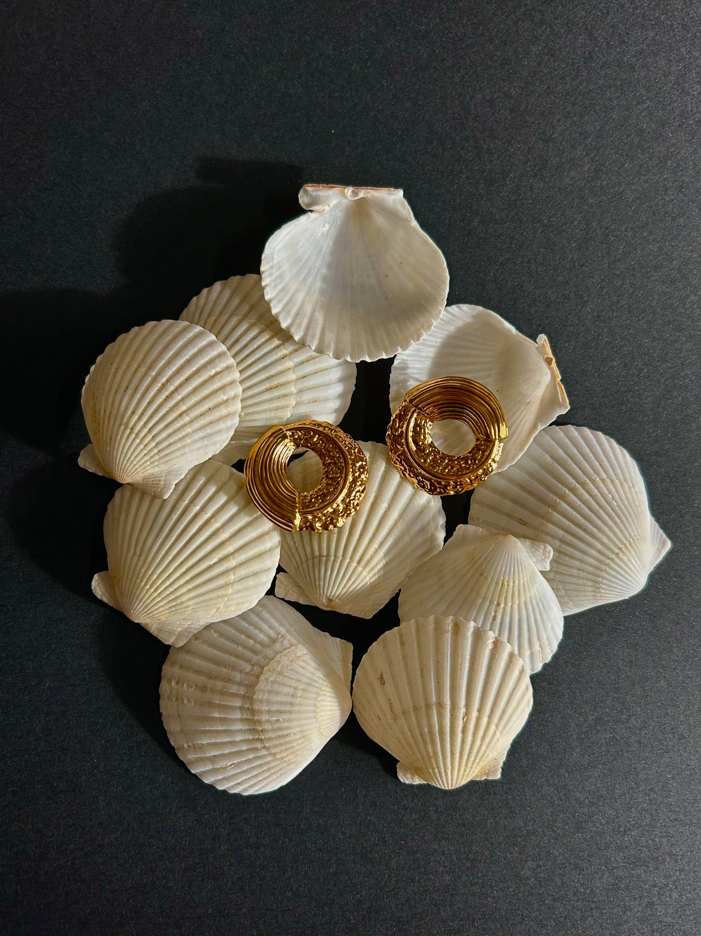 Structured round earrings