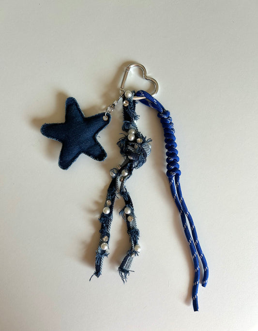 Denim bag charm